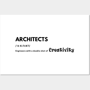 Architects X Engineers. Black Letters Posters and Art